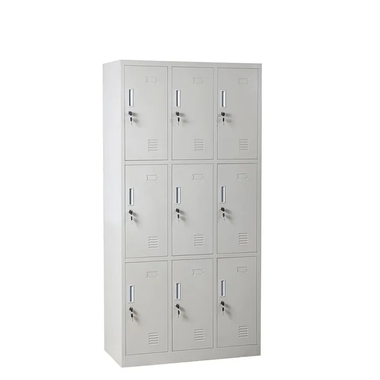 Steel Locker With 9 Doors Front View