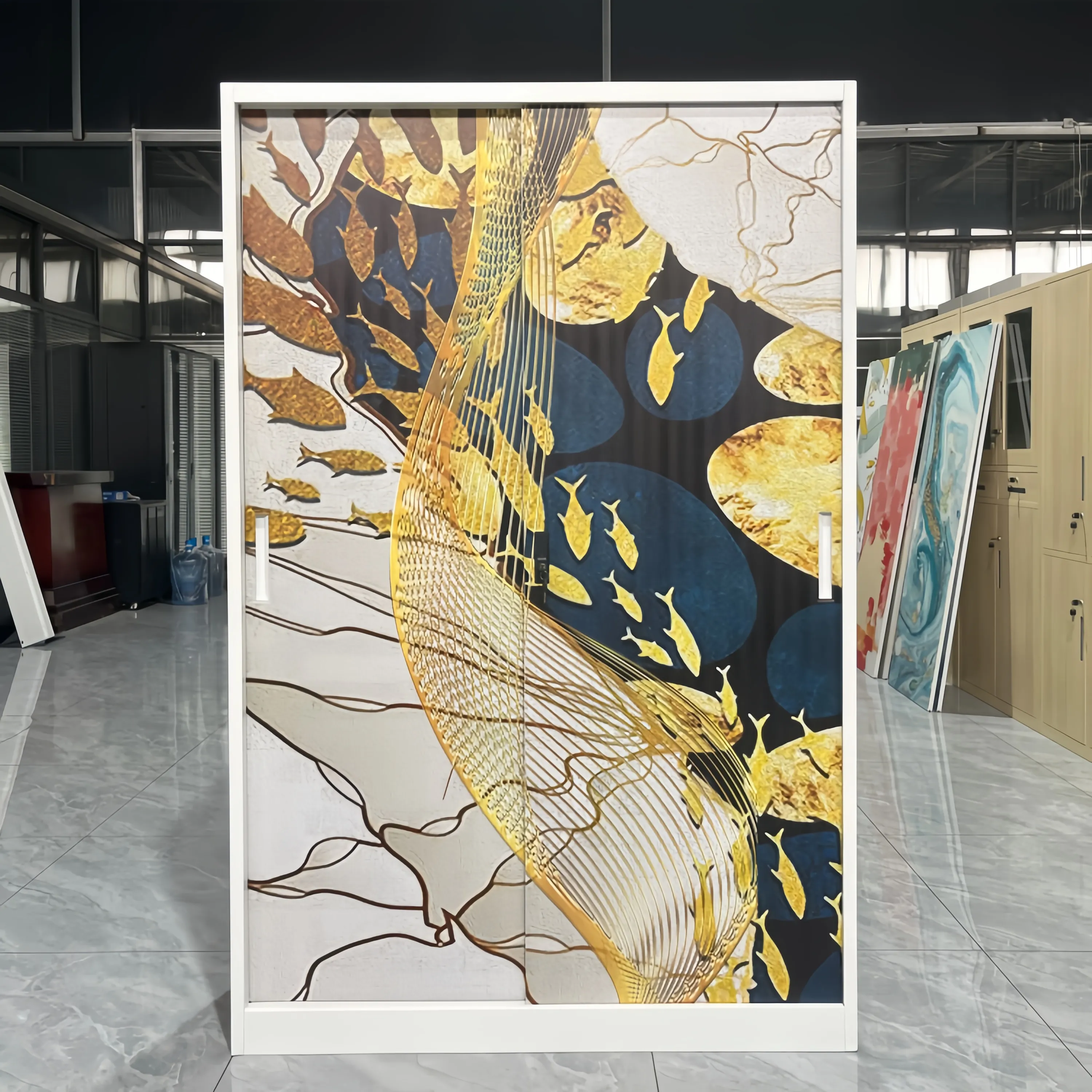Gold Color Silding Door Wardrobe Scene 1