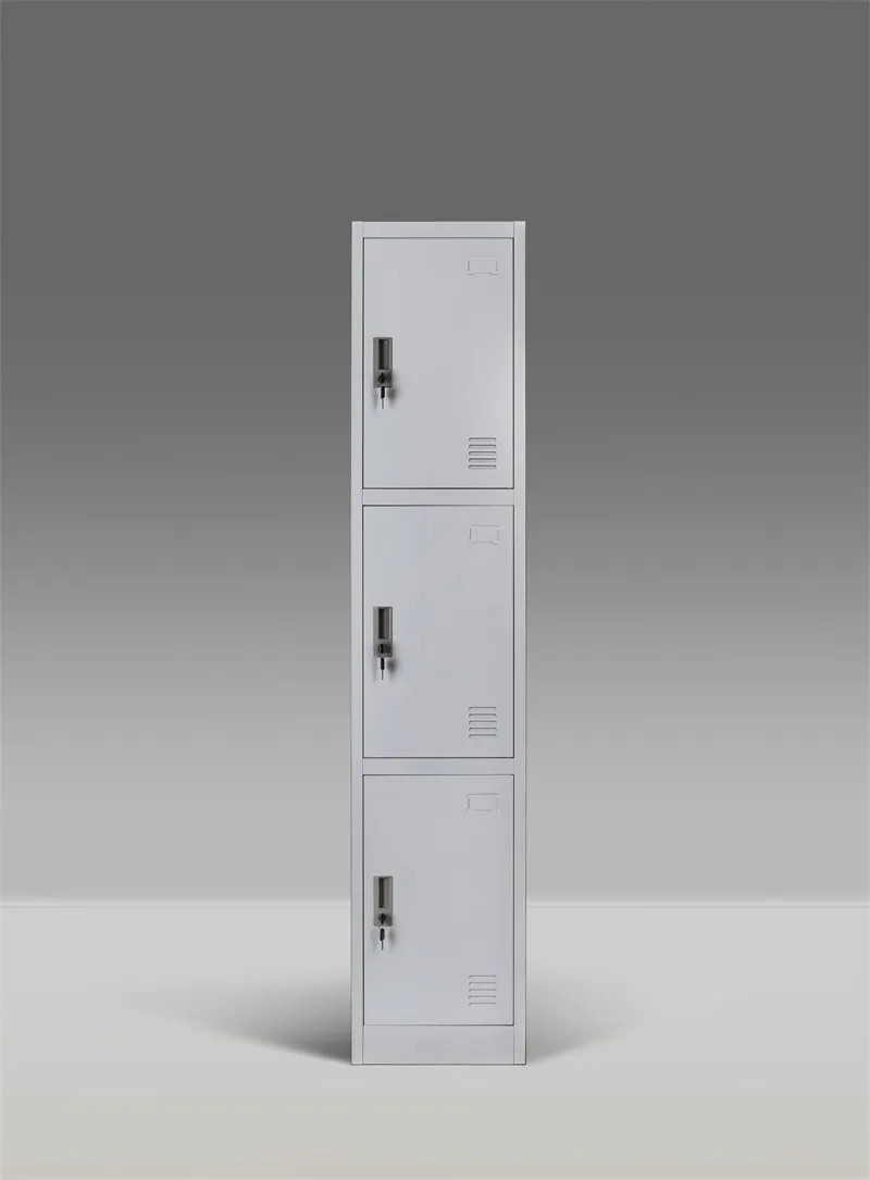 Single 3 Door Steel Locker Front View