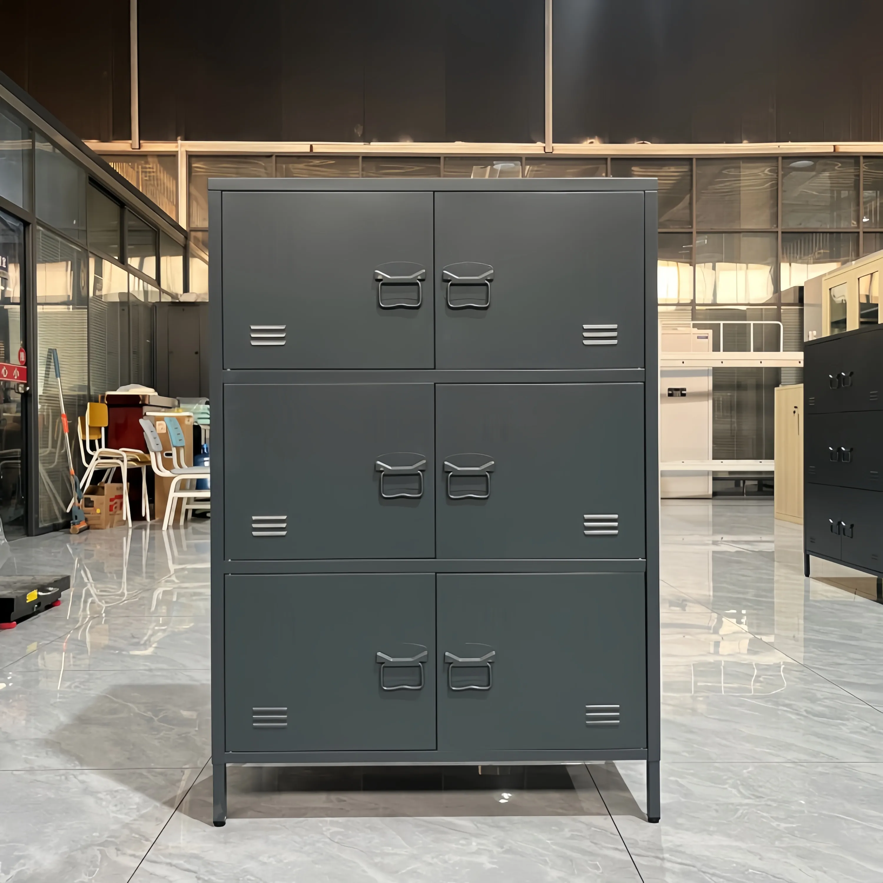 Household High Foot 6 Door With Visibility Laminate Cabinet 1